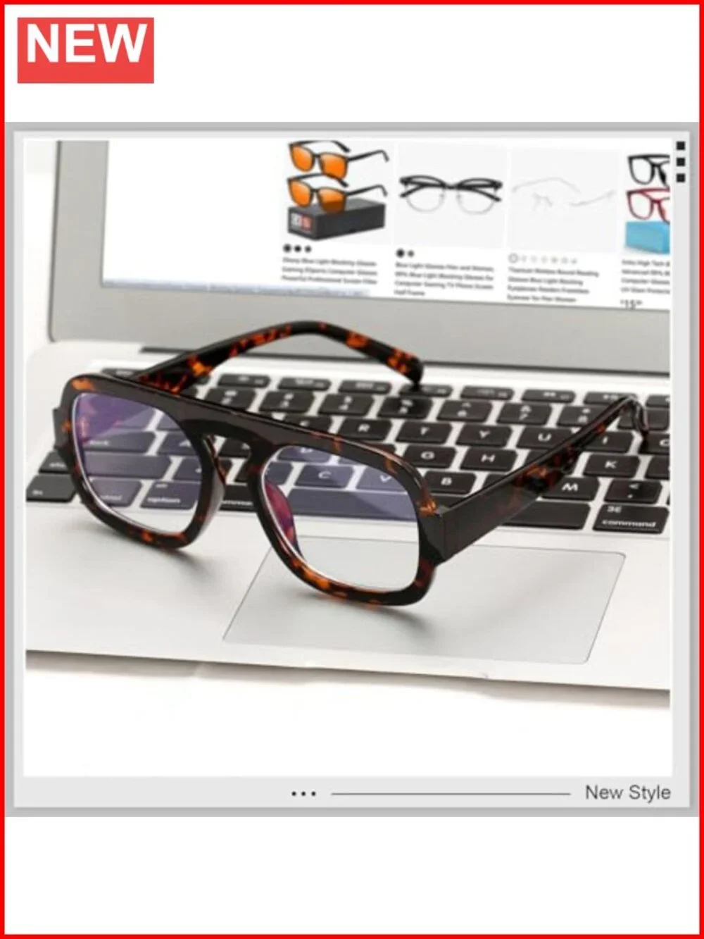 Blue Light Blocking Glasses Square Flat Top Computer TV Eyeglasses Anti